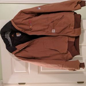 XL Men Carhartt LOOSE FIT FIRM DUCK INSULATED FLANNEL-LINED ACTIVE JACKET